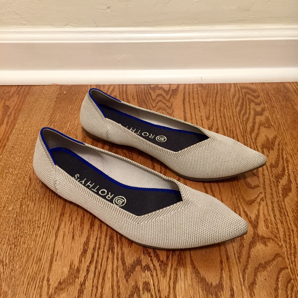 Rothy's "The Point" Flats in Flax Birdseye